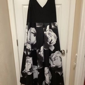 Betsy Adam High Low Dress, black and white, high low, 14W